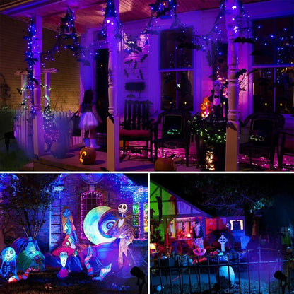 SUNVIE Outdoor Black Light Halloween Spotlight, 12W Purple LEDs, Waterproof, US Plug, 90 Degree Beam, Ideal for Parties, Clubs, Bars, Gyms, Decoration, 2 Pack