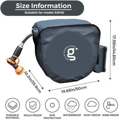 Giraffe Tools AW40 Garden Hose Reel Cover UV Resistant, Waterproof and Anti-Fading Cover for Water Hose Reel