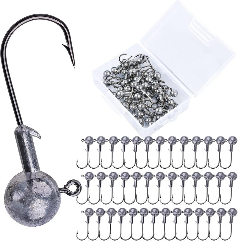 Goture Round Jig Head - Premium Jig Hooks for Freshwater & Saltwater Fishing | Ideal for Trout, Bass & Crappie