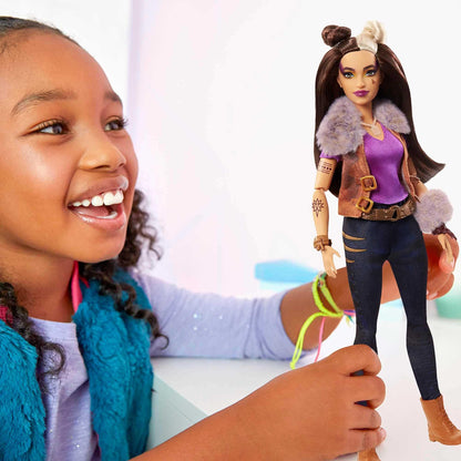Mattel Disney Zombies 2 Toys, Wynter Barkowitz Werewolf Fashion Doll Wearing Rocker Outfit & Accessories, 11 Bendable “Joints”