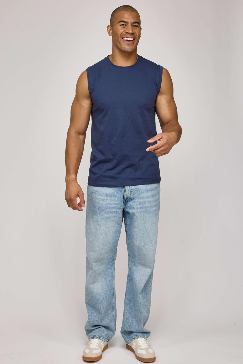 Real Essentials 5 Pack: Men's Cotton Sleeveless Crewneck Tank Top Casual Shirts Tees (Big & Tall Available)- Set 5, XL