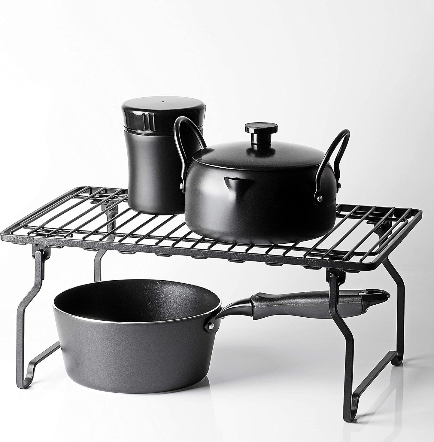 BLKP Pearl Metal Stacking Shelf Limited Black S Size Kitchen Storage BLKP Black AZ-5049