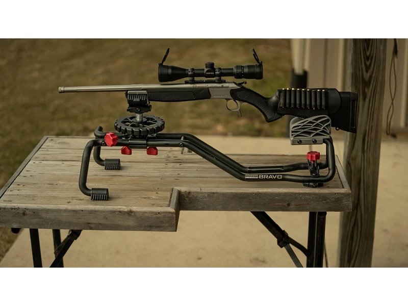 Birchwood Casey Bravo Comfortable Durable Adjustable Rifle Shooting Rest with Rigid Steel Frame & Non-Slip Rubber Stock Rest