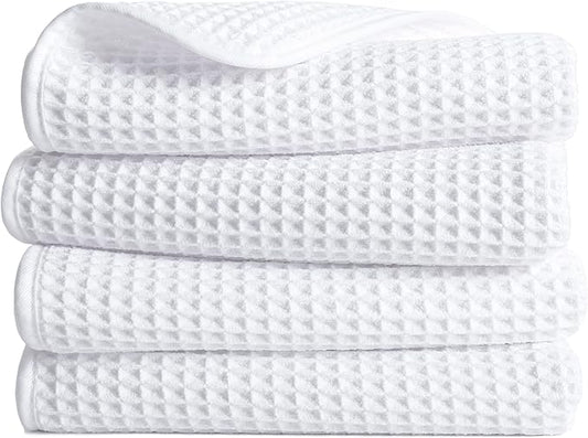 POLYTE 430 GSM Microfiber Lint Free Hand Towel, 16 x 30 in, 4 Pack