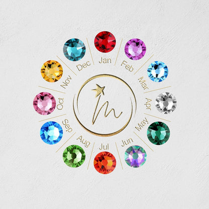 TMT Personalised birthstone necklace with gift box engraved for Daughter Mum Best Friend Girlfriend Birthday 18th 21th 30th 16th 13th Initial Name Letter pendant