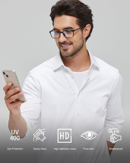 ANRRI Blue Light Blocking Glasses Anti Eyestrain UV Filter Computer Game Eyeglasses Lightweight Frame