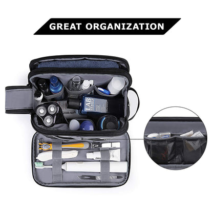 Toiletry Bag for Men, BAGSMART Travel Toiletry Organizer Dopp Kit Water-Resistant Shaving Bag for Toiletries Accessories, Black