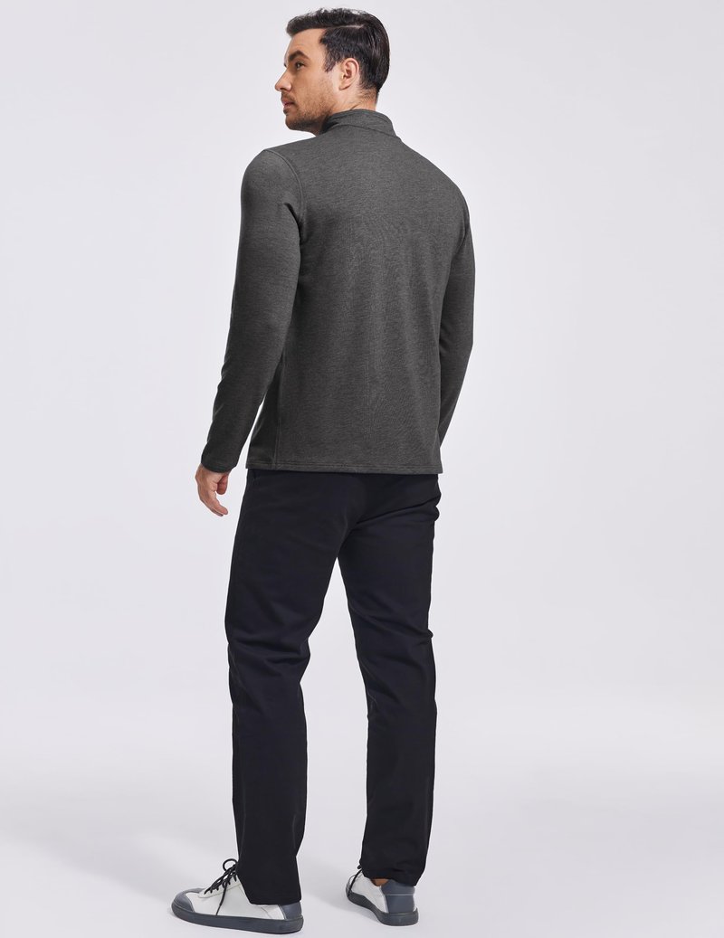 PINSPARK Men's Quarter Zip Up Lightweight Pullover Mock Neck Sweatshirts Long Sleeve Golf shirts Performance Athletic Casual
