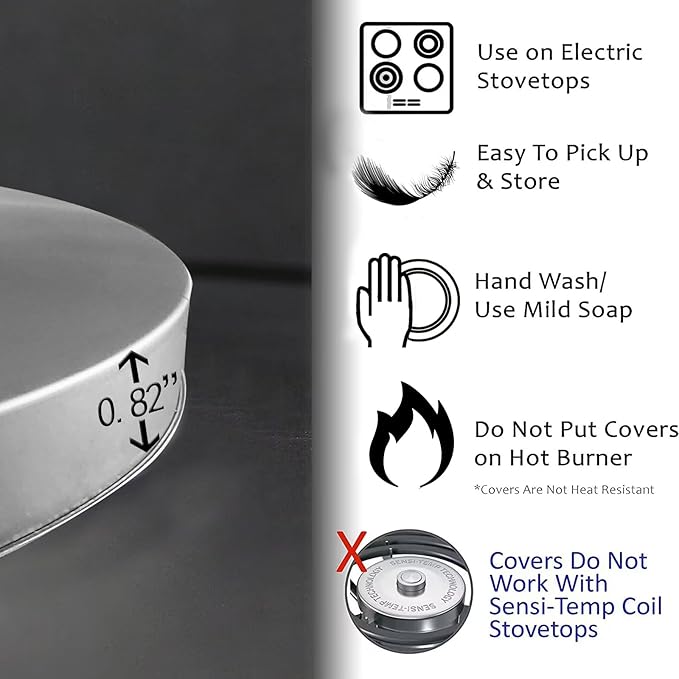 Kitchen Electric Stove Burner Covers，4 Pack Round Stove Burner Covers，8 Inches and 10 Inches，Gas Stove Burner Covers,Metal Stove Burner Cover，Dining Room Cooktop Decorative，Home Decor，Kitchen Decor