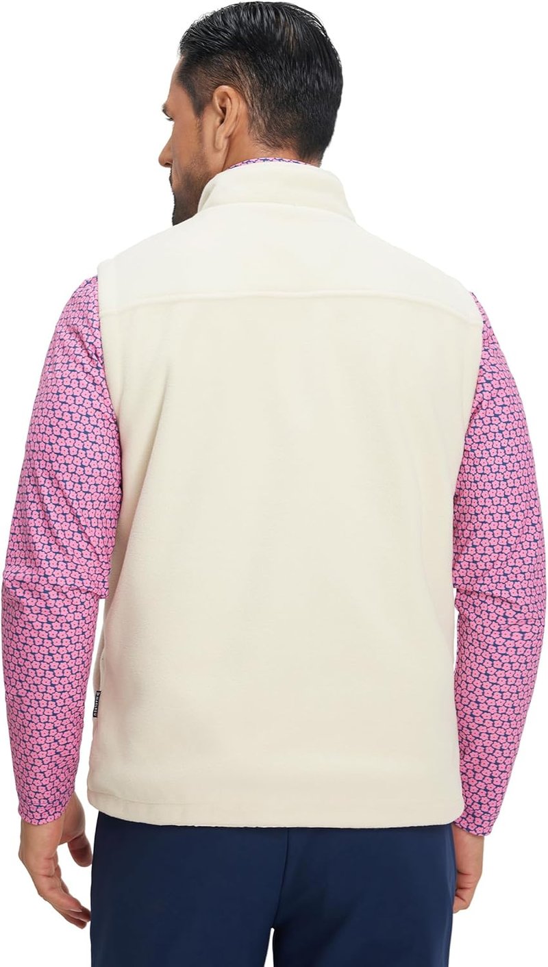 Men's Golf Vest - Reversible Windproof Fleece Jacket | Lightweight & Warm Sleeveless Outerwear