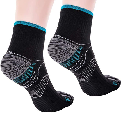 woeita Compression Socks - Upgraded Sport Plantar Fasciitis Arch Support- Low Cut Compression Foot Socks Best for Athletic Sports, Running, Medical, Travel, Pregnancy (6 Pairs)