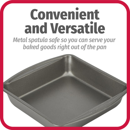 GoodCook Everyday Nonstick Steel Square Pan, 8", Gray