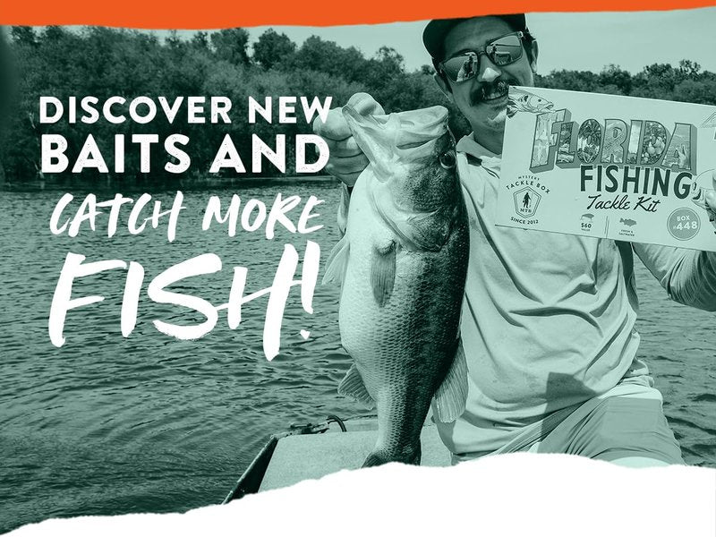 Mystery Tackle Box Florida Elite Fishing Kit – 7-9 Freshwater & Inshore Saltwater Baits for Bass, Snook, Redfish & More – Includes Exclusive Florida Decal
