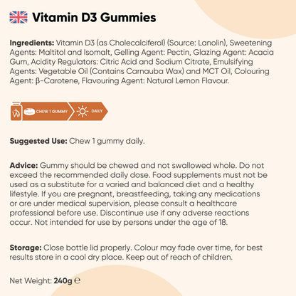 WeightWorld Vitamin D3 4000IU | 120 Vegetarian Gummies | 4 Months Supply | Natural Lemon Flavour VIT D Gummies | Sugar-Free & Gluten-Free Gummies | GMP Approved | Vitamin D Supplements