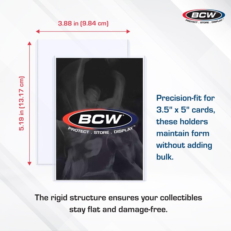 BCW 3.5x5 Topload Holder - 25 Pack | Premium Rigid Plastic Protector Case for Trading Cards, Index Cards, and Photos | Perfect Fit for Transformer TCG, Magic: The Gathering, and More