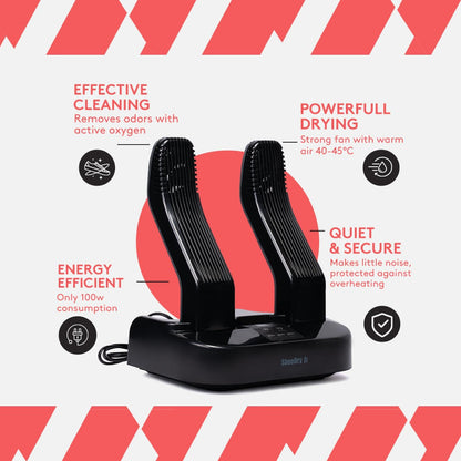 SHOEDRY OZONE - Shoe Dryer & Shoe Freshener - Ozone technology - Kills bacteria and molds - No unpleasant odors - Fresh and clean shoes - Energy-efficient.