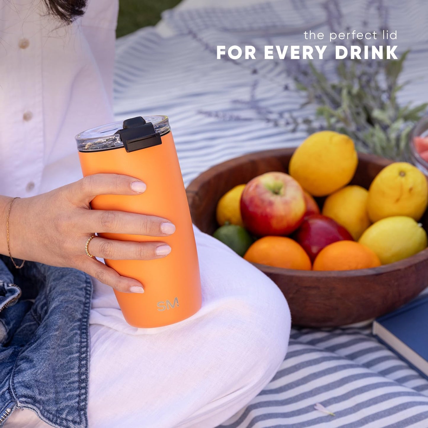 Simple Modern Travel Coffee Mug Tumbler with Flip Lid | Insulated Stainless Steel Iced Coffee Cup | Gifts for Women & Men | Voyager Collection | 350ml | Midnight Black