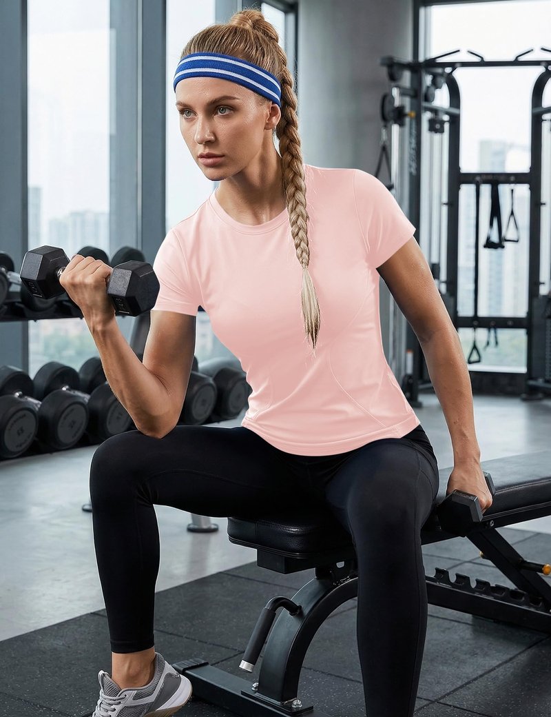 Gym Clothes for Woman Workout Tops Short Sleeve Athletic Shirt Crewneck Slim Tees Running Gym Pilates Shirts Outfits