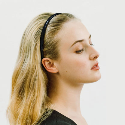 forenee Plastic Thin Skinny Headbands - Headbands for Women - Plain Headband for Girls DIY - Hair Bands Teeth Comb Headband Halloween Comb - Black