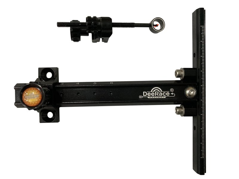 DeeRace Archery Recurve Bow Sight, Adjustable T Shape Target Shooting Bowsight with Optical Fiber Pin Sight (Black)
