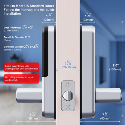 Olumat Smart Lock with Door Sensor - Fingerprint, Code, Keyless Entry - Easy Installation, 30-Day Satisfaction Guarantee