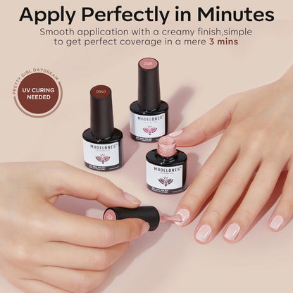 modelones Gel Nail Polish Set 2 Pcs 15ml French Manicure Kit White Nude Pink Jelly Sheer Gel Polish Soak Off UV LED Classic French Tip Gel Polish Natural Nail Art DIY Gift for Women