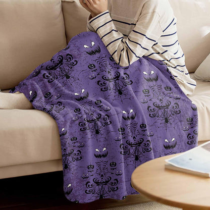 T&H XHome Flannel Fleece Bedding Blanket - 50"x60" Haunted Halloween Mansion - Grim Grinning Ghosts Anime Camp Throw Blanket for Baby Kids Boy Girls Men Women