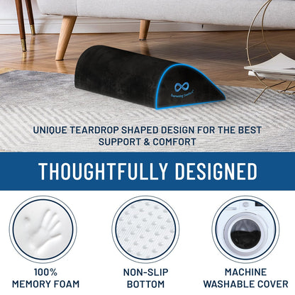 Everlasting Comfort Foot Rest Under Desk – Comfortable Memory Foam Footrest for Office & Home, Washable Cover, Non Slip Base, Adjustable Rocking Leg Rest, Gaming Desk Accessories