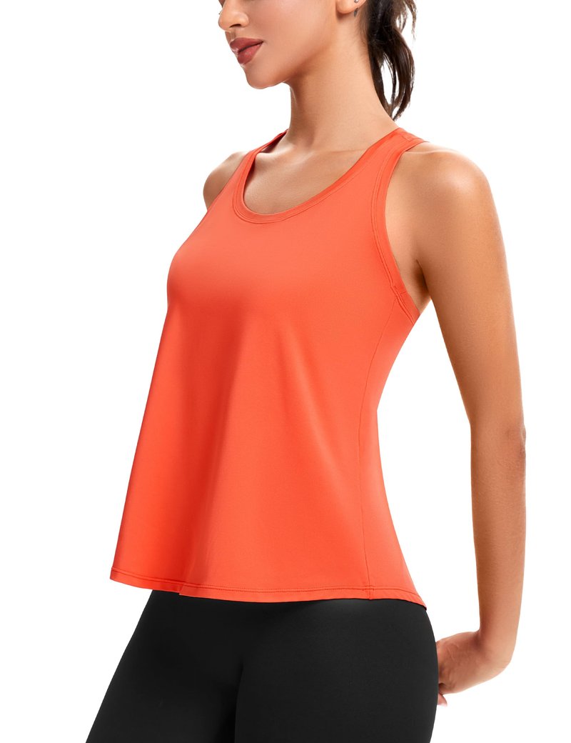 MathCat Women's Workout Tank Tops Racerback Sleeveless Tops Loose Fit Yoga Shirts Athletic Running Tank Top for Women Orange