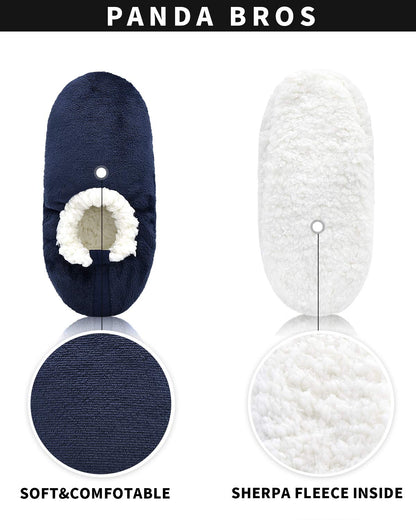 Panda Bros Mens Slipper Socks Low Cut Super Soft Warm Home Sock with Non-Slip Indoor Slipper Shoes Socks