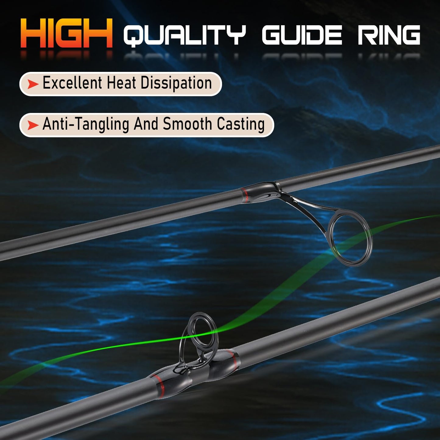 Sougayilang 6.9FT Carbon Inshore Spinning Rod, Durable and Balanced Fishing Rod, Solid Graphite Tip for Increased Sensitivity