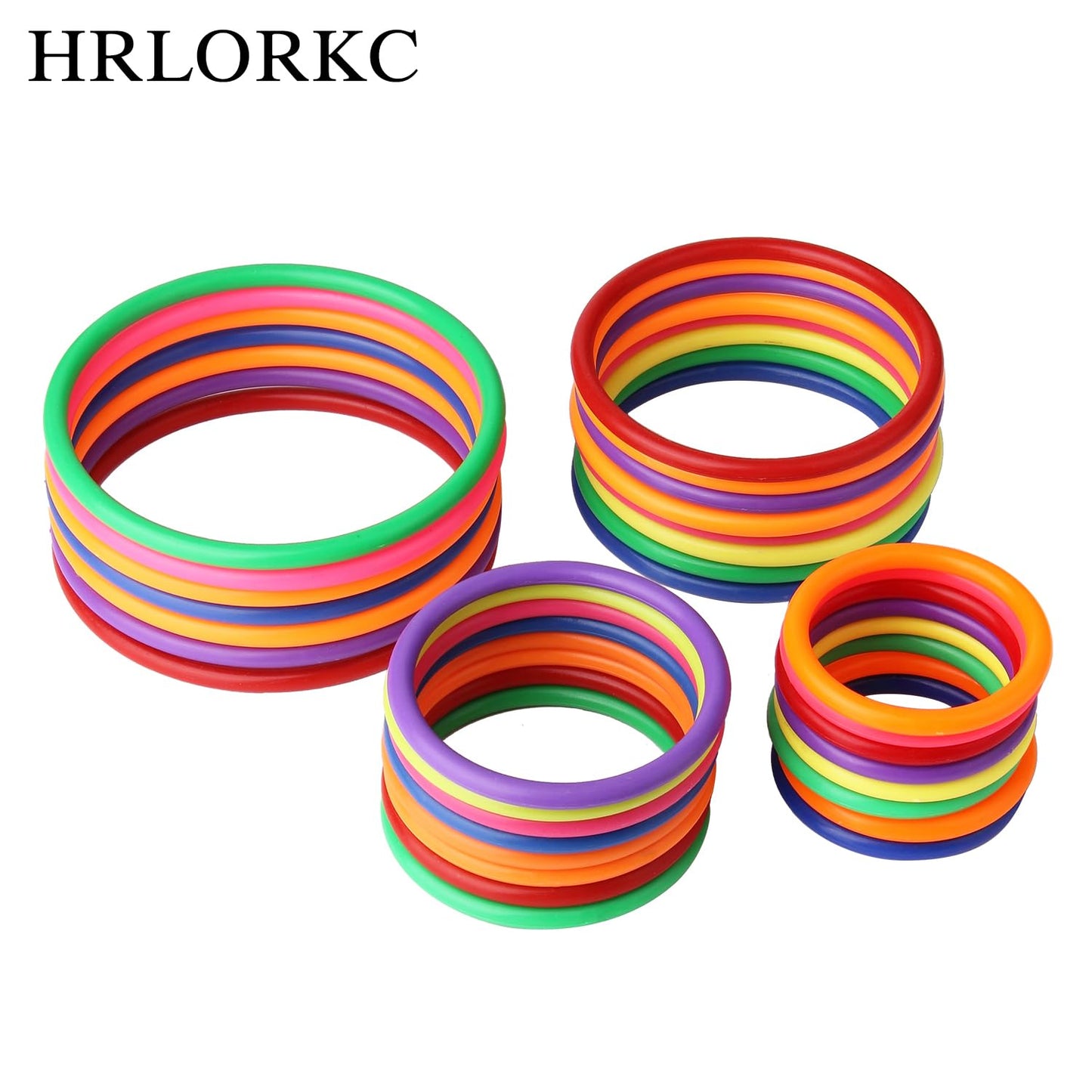 HRLORKC 24Pcs Plastic Ring Toss Game Set Rings for Ring Toss for Kids Outdoor Games Plastic Carnival Rings Carnival Games for Carnival Party and Parent-Child Games…