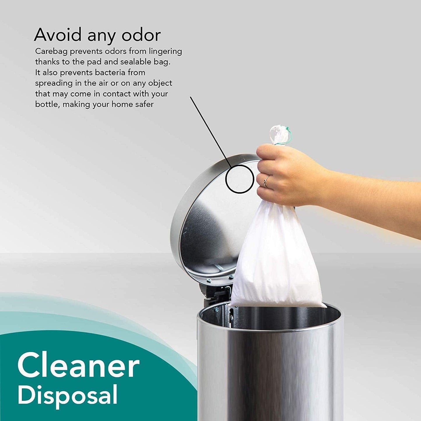 Cleanis The Original Carebag Emesis Bag with Super Absorbent Pouch- Absorbs 16 oz, No More Leaks and Splashes- Single Use- Reduces Odors- Easy Disposal, 20 Vomit Bags