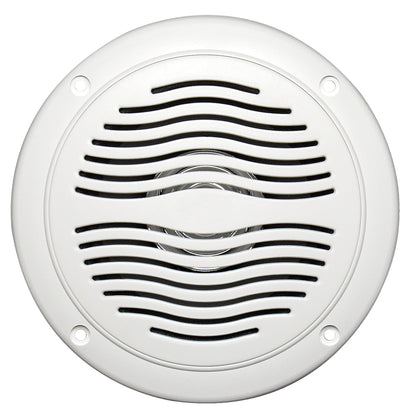 5-inch Water Resistant Outdoor Speakers, Dual Cone, 25W Peak Power, Marine and RV Compatible (White)