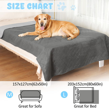 HezzLuv Waterproof Dog Bed Cover Pet Blanket Sofa Cover Mattress Furniture Protector, Washable, Reversible, Scratch-Proof, Pet Fur Resistant, for Puppy Medium Large Dogs and Cats