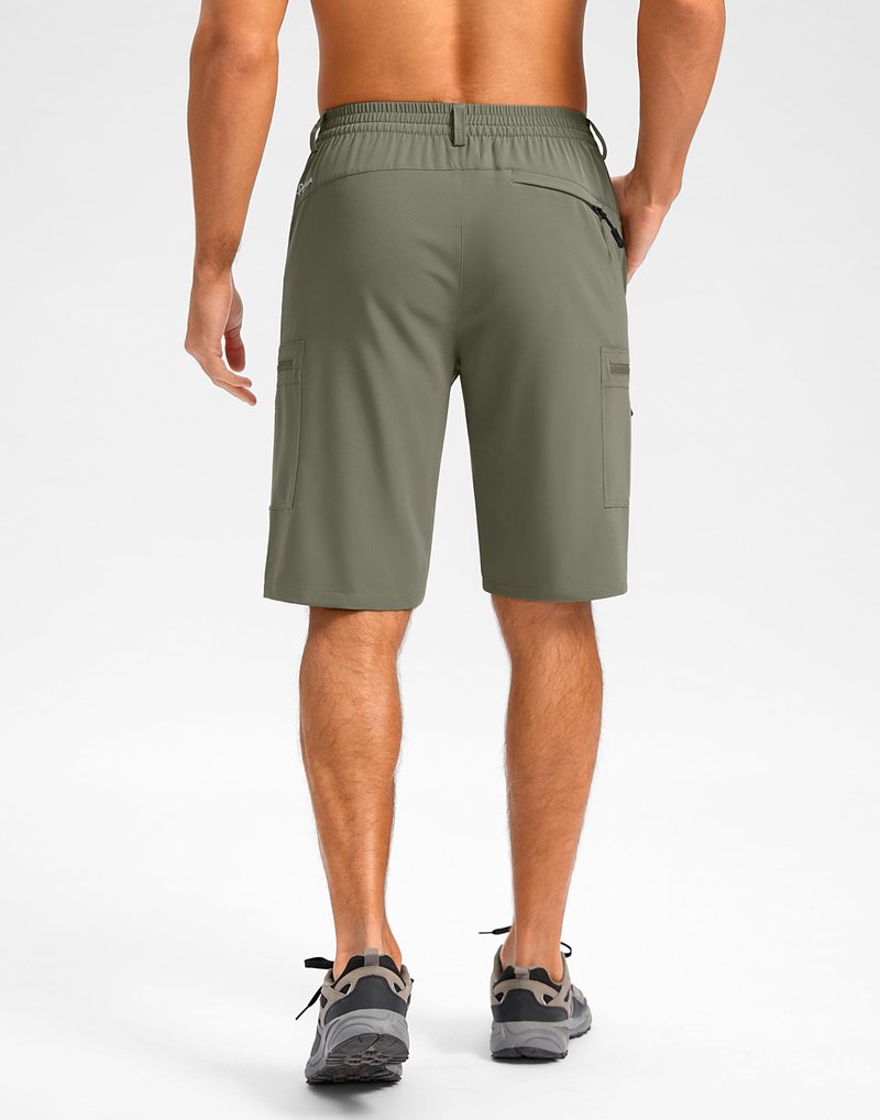 Pudolla Men's Hiking Shorts 11" Lightweight Cargo Work Shorts for Men Summer Travel Golf Casual Outdoor with 5 Pockets(Grey Sage XX-Large)