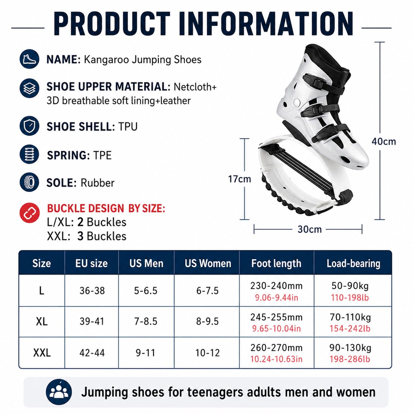 KPUKGJDK Kangaroo Jump Shoes for Women & Men – High Bounce Moon Shoes, Bouncy Jumping Boots for Exercise, Fitness, Weight Loss & Fun, Adjustable Fit, Low-Impact Rebounder Design(Pink/silvere,Large)