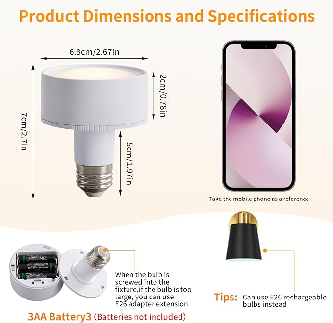 2 Pack Black and Gold Wireless Battery Operated Wall Sconces, Dimmable Battery Powered Wall Decor Set of 2, Cordless Wall Light Lamp with Remote Control for Bedroom Living Room