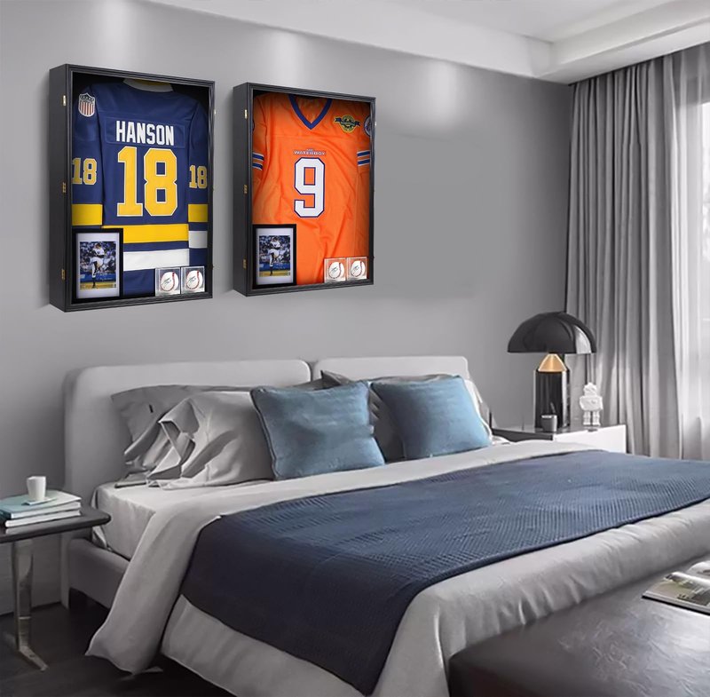 Nice C XL Jersey Frame Display Case, Hockey Jersey Frame Display Case, 28x37 inch Extra Large Deep Jersey Shadow Box, Jacket Football Jersey T Shirt Display, Baseball Case, UV Protection, Acrylic