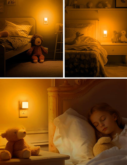L LOHAS LED Night Lights Plug into Wall, [6-Pack] Plug in Night Light, Dusk-to-Dawn Sensor, 3000K Soft White 0.3W Bright Nightlight Auto-On/Off for Adults Kids Room Bedroom Bathroom Hallway Kitchen