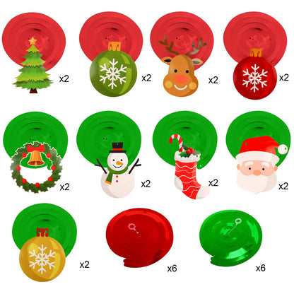 Konsait Christmas Hanging Swirl Decoration Kit(32pcs), Merry Christmas Swirls Garland Xmas Tree Snowman Socks Santa Foil Hanging Ceiling for Xmas Winter Wonderland Holiday Party Decor Supplier