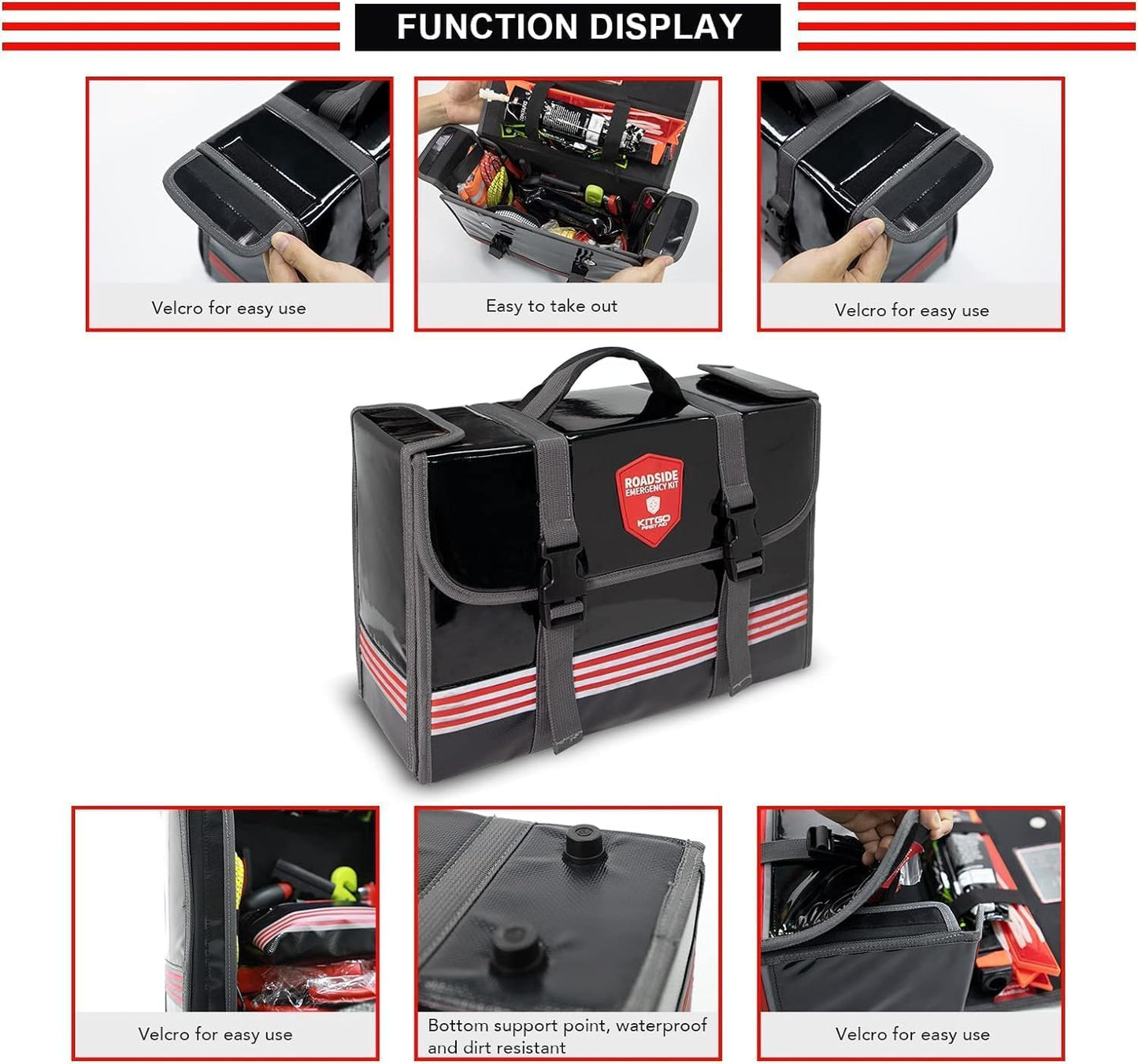 Car Emergency Kit (126 Piece)，Gift for Father Women Friend, Premium Roadside Assistance Essentials with Jumper Cables Tow Rope- Ideal Auto Road Safety Kit for Truck, RV