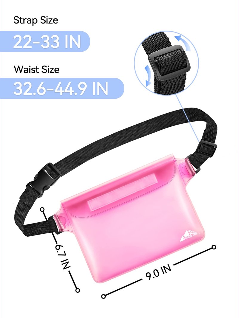 HEETA Waterproof Fanny Pack, Waterproof Pouch Dry Bag 2-Pack for Phone Passport Purse, Adjustable Waist Strap for Swimming Kayaking Boating Paddle Board Accessories Cruise Beach Camping Essentials