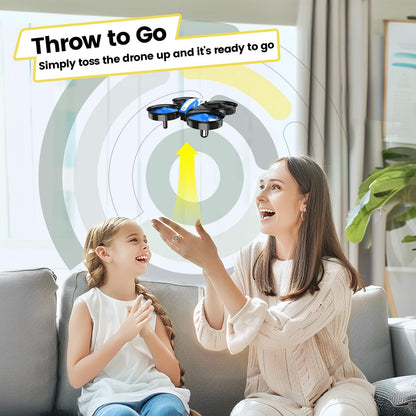 Holy Stone HS210 Mini Drone for Kids and Beginners RC Nano Quadcopter Indoor Small Helicopter Plane with Auto Hovering, 3D Flip, Headless Mode and 3 Batteries, Great Gift Toy for Boys and Girls, Blue