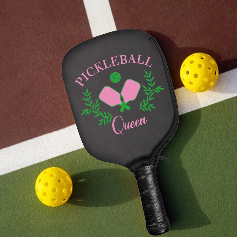 PWHAOO 2PC Pickleball Queen/Pickleball Social Club Pickleball Paddle Covers Funny Pickleball Paddle Pouch Gift (Pickleball Queen Paddle)