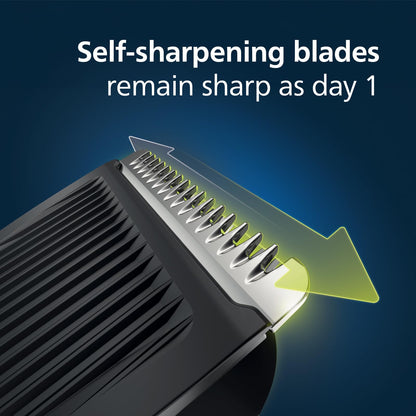 Philips 7-in-1 All-In-One Trimmer, Series 3000 Grooming Kit for Beard & Hair with 7 Attachments, Including Nose Trimmer, Self-Sharpening Blades, UK 3-Pin Plug-MG3720/33