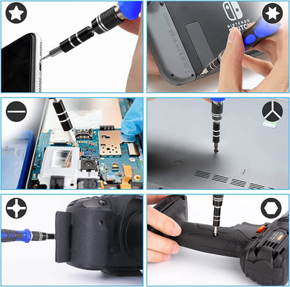 EVENTRONIC 132-in-1 Precision Screwdriver Set, Magnetic Metal, Professional, for Mobile Phone, Tablet, PC, Laptop, Watches, High Adaptability, Comprehensive Accessories