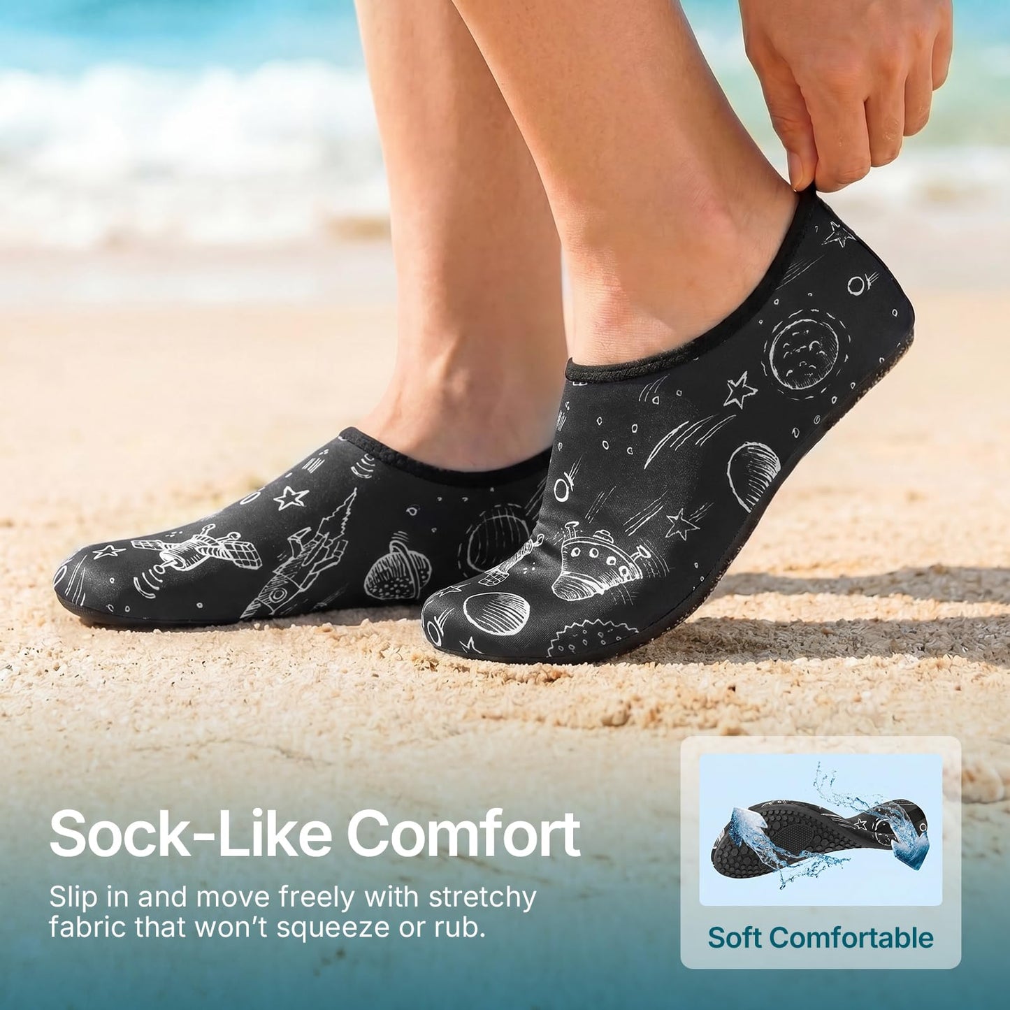 Water Shoes for Women Men Quick-Dry Aqua Socks Swim Beach Barefoot Yoga Exercise Wear Sport Accessories Pool Camping Must Haves Adult Youth Size 11.5-12.5Women/10.5-11.5Men