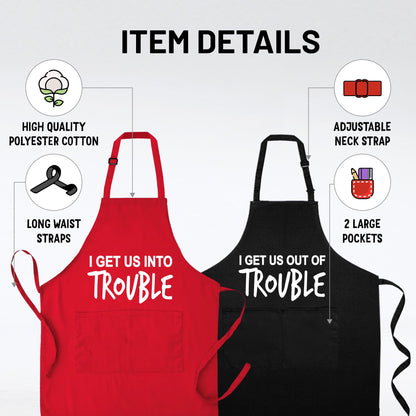Witty Enterprise Funny Couple Aprons - Gift Ideas For Her Him - His and Her Aprons - Matching Kitchen Aprons - Couples Gifts - Birthday, Wedding, Engagement & Bridal Shower for Women and Men