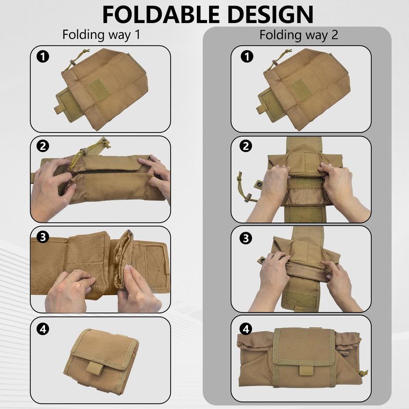 ELVO Molle Dump Pouch, Roll-Up Drawstring Magazine Pouch, Folding Recovery Storage Pack, Utility Dump Pouch Waist Bag for Tactical